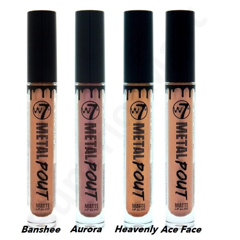 W7 London Metal Kiss Lip Gloss 3ml - 4 Shades - Image 1 of 1