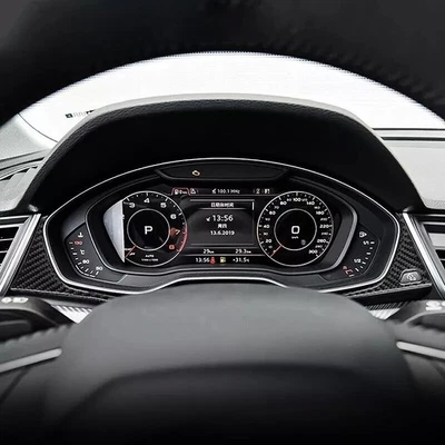 For Audi Q5 SQ5 2018-2022 Dashboard Instrument Frame Carbon Fiber Trims Cover — 第 1/4 张图片