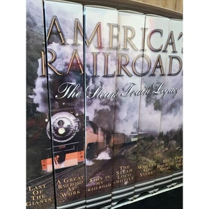 RAILROAD TRAIN 7 VHS Tape Set America's Railroads The Steam Train Legacy - Picture 1 of 3