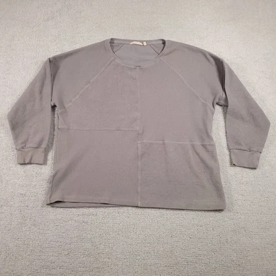 Suéter Top Pullover Soft Surroundings Para Mujer XL Gris Retazos Contraste Acogedor Foto 1 de 4