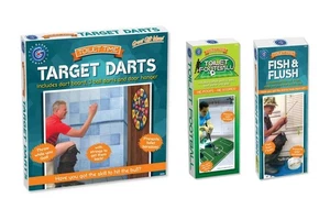 Pacchetto 3 giochi divertenti Bath Time Toilette - pesce, scarico, calcio e freccette regalo famiglia - Foto 1 di 12