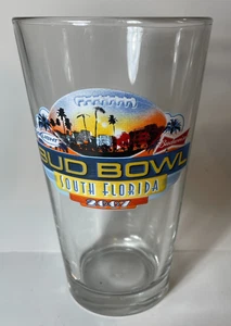 Bud Bowl South Florida 2007 16oz Bud Light Budweiser Football Trinkglas - Bild 1 von 1