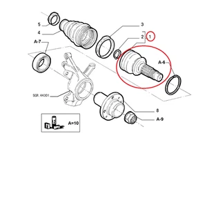 GIUNTO DIFFERENZIALE LATO RUOTA FIAT PALIO - UNO - FIORINO ORIGINALE 46307047 - Foto 1 di 1