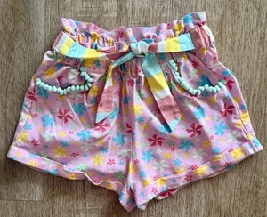 Matilda Jane Let’s Go Together Spin Spin Shorts Pink Pinwheel Girls Size 4 - Picture 1 of 5