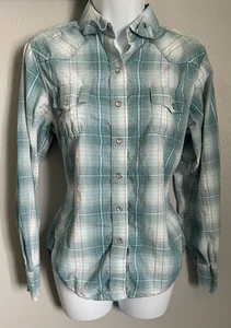 Walls Ranch Wear Western Shirt Womens Medium Teal Green Long Sleeve Snap Button - Picture 1 of 9