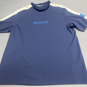 Vintage Y2K Nike Athletics Spellout Silver Tag Shirt Size XXL Blue - Picture 1 of 10