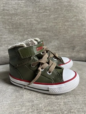 Chuck Taylor Converse All Star Cuero Verde Camisetas Altas Niño Pequeño Talla 6 Foto 1 de 4