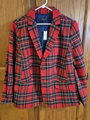 Talbots Plus Blazer Women’s 18W Red Tartan Plaid Shetland Wool New With Tags! - Image 1 of 4