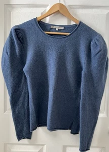 ALICIA ADAMS ALPACA Blau Fuzzy Baby Wolle Rundhals Pullover Sweater Damen S - Bild 1 von 17