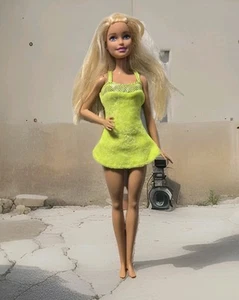 1997 Sweetheart Barbie Brunette Dress On Wrong Blonde Doll Redress Ooak C97 - Picture 1 of 10