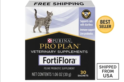 Purina FortiFlora Pro Plan Veterinary Probiotic Cat Supplement - 30 Sachets New