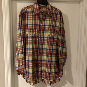 Paul Stuart Shirt Mens Large L Multi Color Plaid Button Down Italy Cotton - Picture 1 of 12