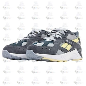 Reebok Aztrek Grey White Blue Hills Yellow Shoe Sneaker Trainer - Picture 1 of 5