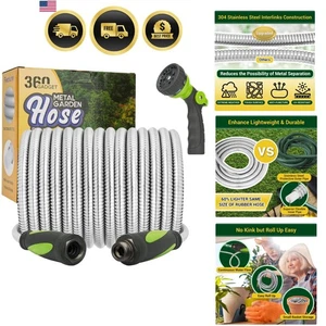Tubo Acqua Giardino 100 FT Acciaio Inox Leggero Resistente No Kink - Foto 1 di 8