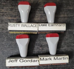 4 Ct LOT WOOD HANDLE MOUNTED RUBBER STAMPS 1990'S NASCAR EARNHARDT GORDAN +++ - Picture 1 of 2