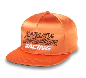 Harley Davidson Screamin' Eagle Satin Adjustable Baseball Cap Orange 97609-24VM - Picture 1 of 8