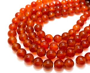 Carnelian Smooth Round Natural Sphere Ball Gemstone Beads (4mm 6mm 8mm 10mm)