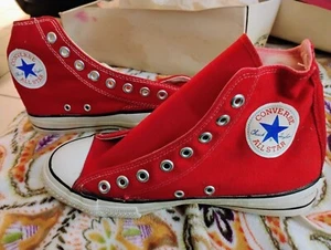 VTG Converse Chuck Taylor All Stars Made USA Shoes Sneakers Classic Red High Top - Picture 1 of 5