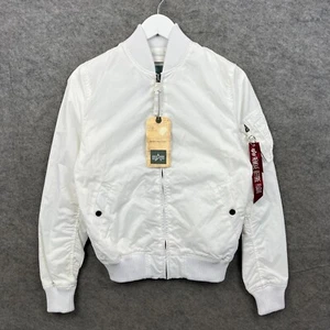 Alpha Industries Jacket Womens Medium White MA1 TT Flight Bomber Military BNWT - Imagen 1 de 14