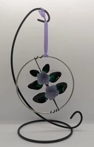 Flieder Handarbeit Glas Harz Blume hängend Ornament Reifen 10 cm mit Band Geschenk - Bild 1 von 2
