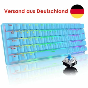 UK-Layout Wired USB 60% Mecánico Gaming Teclado 62 Teclas Rainbow RGB - Imagen 1 de 17