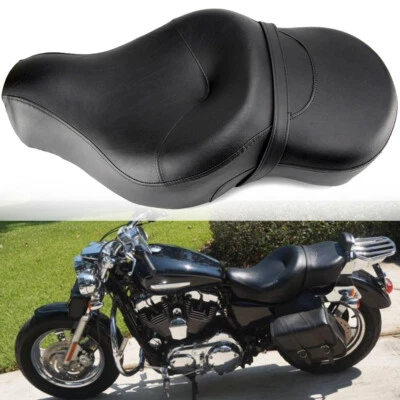 Asiento de dos asientos para conductor de motocicleta pasajero para Harley Sportster XL 883 1200 2004-Up Foto 1 de 4