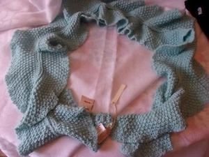 INUERNI-AQUA KNIT SCARF FOR WOMEN-MADE IN ITALY - Picture 1 of 2