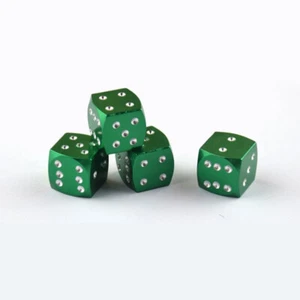 4x Green Abs Dice Valve Stem cap 1.2cm×1.2cm for Cartruck Bike Motorcycle Atv - Picture 1 of 5