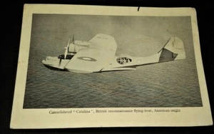 VINTAGE PHOTOGRAPH MILITARY CONSOLIDATED CATALINA BRITISH FLYING BOAT WAR 1940 - Picture 1 of 5