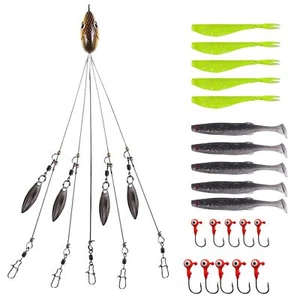 owemtao alabama rig kit 5 arms alabama umbrella rig bass fishing kit a rig fishi - Picture 1 of 9