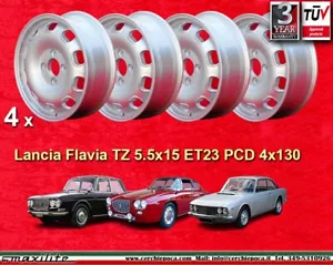 4 Cerchi Lancia Flavia Fulvia 5.5x15 Tecnomagnesio style ET23 Wheels Felgen - Foto 1 di 24