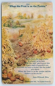 Poema When Frost is on Punkin de James Whitcomb Riley arte de Cob Shinn postal - Imagen 1 de 2