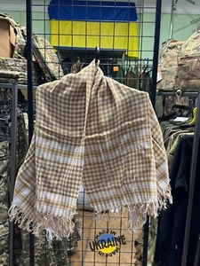 UKRAINIAN SHEMAGH military scarf tactical winter / Keffiyeh Light brown - white - Picture 1 of 11