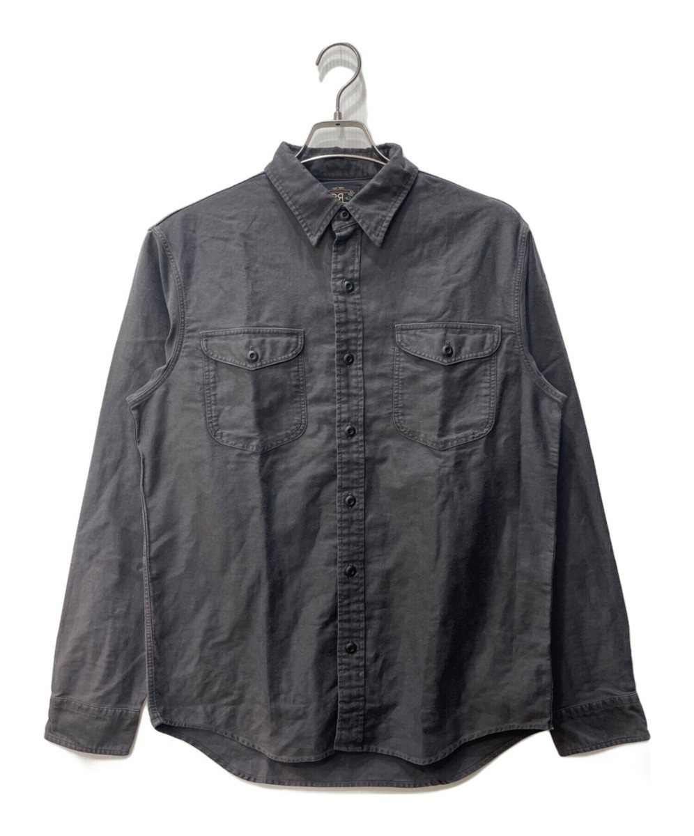 半額！新品【RRL】1940s・コットンリネンツイル・ミリタリーオーバーシャツL リバースサティーン オーバーシャツ（シャツ/ブラウス）｜RRL