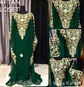 Sale!! Royal Luxury Evening Moroccan Dubai Beaded Kaftan Arabian Abaya Dresses - Picture 1 of 38