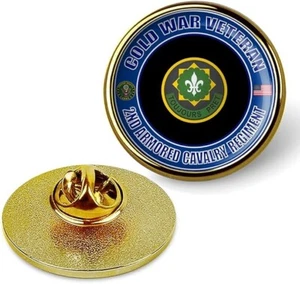 Cold War Veteran 2nd Armored Cavalry Regiment Tie Suit Shirt Lapel Pin - Gold - Picture 1 of 3