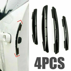 4Pcs Door Edge Scratch Anticollision Protector Guard Strip Cover Accessory Black
