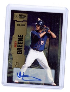 2022 Skybox Metal Universe Riley Greene Gold Autographs Auto 12/25 RC Rookie