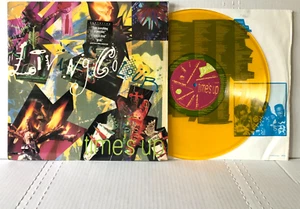 Living Colour TIME'S UP Original 1990 Epic Shrink Hype Sticker Yellow Vinyl NM - Picture 1 of 8