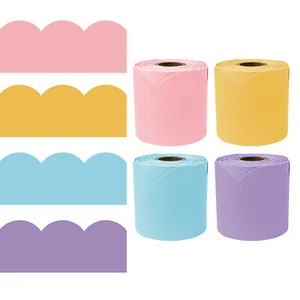 Carson Dellosa 65' Spring Pastel 4 Pack Rolled Bulletin Board Border Set (4 - Picture 1 of 4