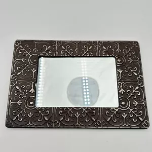 Vintage Horizontal or Vertical Metal Frame Mirror 9x6" - Picture 1 of 6