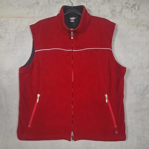 Woolrich fleece full zip sleeveless vest mens large Ruby Red - Picture 1 of 8