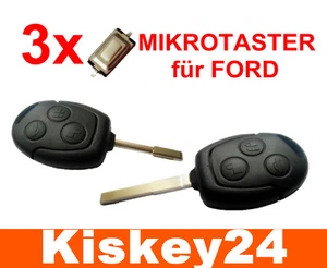 3x Replacement Microbuttons for Ford Focus Fiesta Mondeo Escort Ka Transit Key - Picture 1 of 1