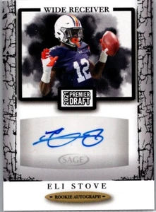 2021 Sage Premier Draft - Auto RC  Eli Stove #A135 Black Auburn Tigers - Picture 1 of 2