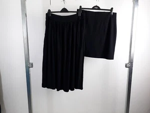 M&S 2Pcs Bundle Size 16 Black Jersey Mini Skirt & Knee Length Skirt NEW F2 - Picture 1 of 8