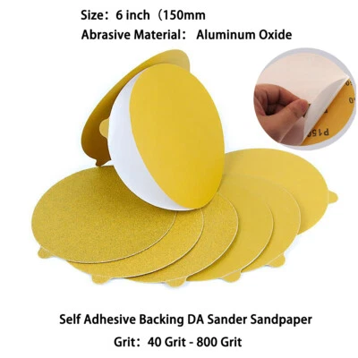 6 in PSA Sanding Disc Self Adhesive 40-800 Grit Sticky Back DA Sander Sandpaper - Image 1 of 4