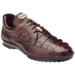 Mens Belvedere Vasco Hornback Crocodile Sneaker Shoes Brown 336122 - Picture 1 of 11