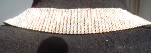 Splendida Collana Girocollo Reversibile in Metallo Catena Piatta a Rete Liscia o Diamante - Foto 1 di 6
