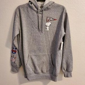 Peanuts Snoopy Womens  Chenille Heather Gray Graphic Hoodie Size XXS (00) NEW. - Picture 1 of 14