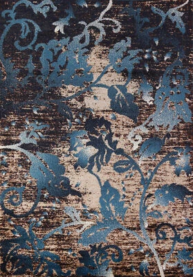 Turkish Floral Brown 4x6 ft Transitional Rug Soft Pile Carpet - Image 1 of 4